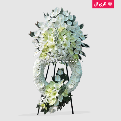 تاج گل درباری مدل D100 | گل فروشی آنلاین نازی‌گل